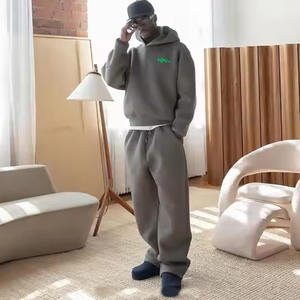 Conjuntos OEM de Alta Calidad de Invierno con Capucha de Forro Polar para Hombre de 2 Piezas, Pants Holgados Lisos de 220 GSM, Chándales de Ajuste Regular Personalizados - Product Image 5