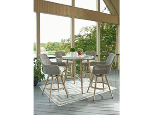 Juego de Mesa de Comedor de Mimbre Moderno y Resistente, Sillas de Jardín Cómodas para Hotel, Apartamento, Parque, Muebles de Exterior para el Hogar - Product Image 5