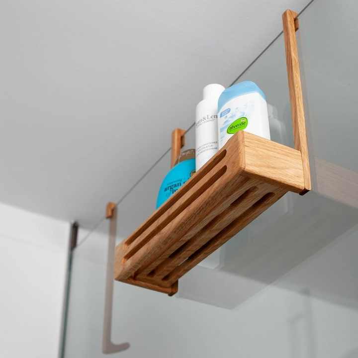 Luxury Wooden Bathroom Wall Hanging Makeup Storage Rack Hanger Kitchen Wall Mounted Spice Storage Shelf From Falak World Export