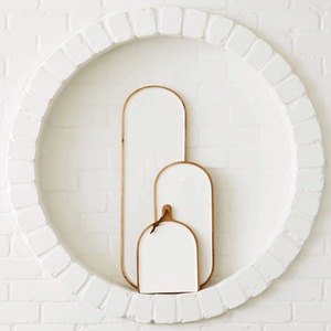 Plateau ovale en bois de manguier 80x25cm Blanc - Product Image 5