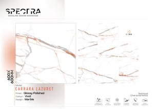 Carreaux en porcelaine vitrifiée brillante 600x600 mm, finition Carrara Lazuret-brillante, qualité A A A+, carreaux de 60x60 cm pour chambre à coucher et salon de luxe - Product Image 2