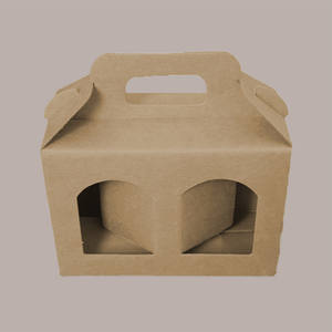 10pcs boîte carrée en carton brun 170x80H90mm boîtes rigides avec stratifications brillantes et mates pour 2 pots de sauces à la crème - Product Image 4