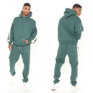 Vente en gros Vêtements d'entraînement en coton pour hommes, vêtements de sport à fermeture éclair complète avec poches latérales, ensemble de fitness confortable avec logo personnalisé - Product Image 1