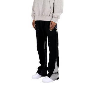 Pantalon de jogging en nylon personnalisable pour hommes, jambes larges respirantes avec bandes latérales, taille moyenne, style décontracté, nouveau service OEM - Product Image 6