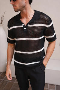 Fabricant de vêtements exporté T-shirt tricoté 100% coton coupe étroite à manches courtes pour hommes, vente en gros de vêtements personnalisés marque privée OEM - Product Image 3