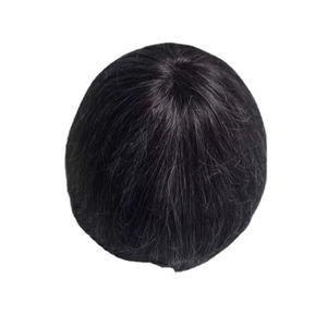 Peluca de Cabello Humano con Encaje Frontal Mono, Cabello Chino Virgen Remy, Parches de Cabello, Lacio Rizado, Ondulado Profundo, 1b+gris - Product Image 6