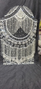 ชุดเดรสราตรีผ้าเรยอนป้องกันไฟฟ้าสถิตย์ลูกปัดปักเลื่อมปักลายลูกไม้แอฟริกันสำหรับงานปาร์ตี้ชายหาด - Product Image 4