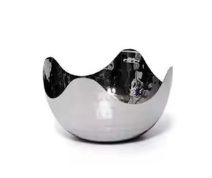 Modern Metal Silver Hammered Dry Fruit <b>Bowl</b> <b>with</b> <b>Lid</b> & Spoon <b>Bowls</b> fruits and vegetables <b>serving</b> <b>bowls</b> in wholesale - Product Image 1