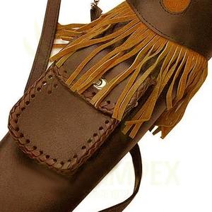 Ensemble de flèches de chasse de haute qualité, nouvelle conception, pointe en acier, plume en plastique, manche en cuir PU, carquois, 5 pièces, accessoires haut de gamme - Product Image 1