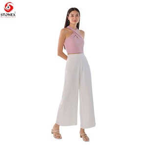 เสื้อกล้ามครอปสตรีที่มีคุณภาพสูงเสื้อครอปเอวลอยสำหรับสุภาพสตรีเสื้อทรงหลวม - Product Image 5