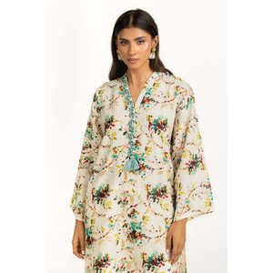 ชุดเซ็ต IUSTTS-1157 ลายพิมพ์แจ็คการ์ดแบบสลับสีสไตล์โบฮีเมียน 2 ชิ้น ไซส์ XS XXS สำหรับฤดูใบไม้ผลิ/ฤดูร้อน ผลิตจากผ้าเครป - Product Image 1