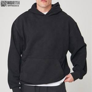 Haute qualité coton bouffée impression Boxy sweat à capuche surdimensionné Logo personnalisé blanc recadrée lourd 450 gsm sweat à capuche fabricants - Product Image 3