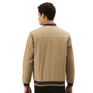 Blouson aviateur d'hiver à coupe étroite pour hommes, col montant enduit imperméable, longue longueur avec épaisseur fine et légère pour les saisons froides - Product Image 5