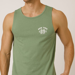 Débardeur d'entraînement vert décontracté pour hommes vente en gros de nouveaux vêtements de sport respirants pour le fitness haut musculaire de couleur unie - Product Image 5