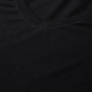 T-shirt à manches courtes et col en V coupe ajustée pour femme Vêtements d'été personnalisés imprimés en noir avec logo Fabriqué en Inde - Product Image 6