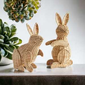 Precio bajo Recién llegado Cesta de ratán con forma de animal tejido Cesta de conejito de ratán hecha a mano natural Almacenamiento de guardería de juguete para niños - Product Image 2