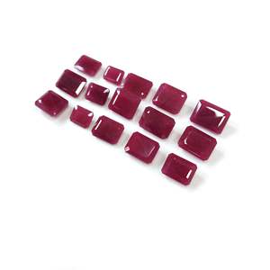 Pierres précieuses de rubis naturels africains non traités 3-7 carats, octogones, couleur rouge, avec différentes tailles de coupe : Trillion, Asscher, Brillant, Rose, Ovale - Product Image 3