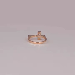 latest Lab Grown Diamond 14KT Gold Baguette Cut Solitaire Wedding <b>Ring</b> Trendy Simple Classic Design with Custom Handmade <b>Ring</b> - Product Image 3