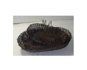 Panier à fruits moderne en fil métallique de grande taille pour le comptoir de cuisine, bol de rangement pour légumes en maille - Organisateur de nourriture rond creux et respirant - Product Image 1
