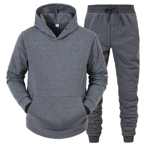 Vente en gros d'ensemble de sweats à capuche surdimensionnés de grande taille pour hommes de couleur unie personnalisée panneau de ensemble de survêtement de jogging d'hiver respirant - Product Image 4