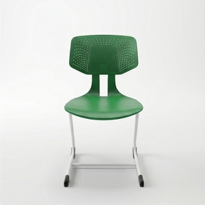 Silla Escolar de Plástico con Estructura Metálica, Respaldo Sólido, Altura Ajustable, Patas Tipo Sable, Estilo Minimalista, Apilable, para Niños - Product Image 3