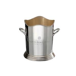 Seau en acier métallique décoratif, grand refroidisseur à vin et à champagne martelé, refroidisseur à vin en acier métallique avec poignée en cuir - Product Image 4