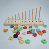 Empileur de forme de comptage en bois de jouet Montessori amusant et éducatif pour l'apprentissage précoce