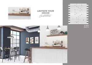 White Carara Metallic Collection 300x300mm Mosaico Decoración de pared Tira lineal Azulejos de porcelana para salpicaduras 30x30cm para Europa EE. UU. - Product Image 5