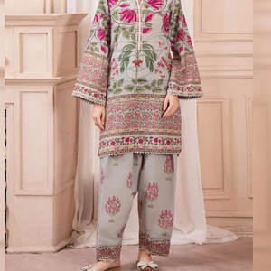 Costume en coton imprimé pour femmes, salwar kameez pakistanais de luxe, shalwar kameez pakistanais de qualité supérieure à vendre - Product Image 5