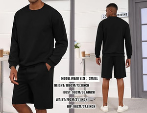 Streetwear d'été 100% coton pour hommes, streetwear direct d'usine, t-shirt à col rond et survêtement pour l'hiver, personnalisable - Product Image 3