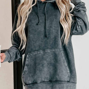 Sweat à capuche oversize délavé pour femme, style Y2K vintage streetwear, veste mignonne pour la saison hivernale, polaire écologique personnalisable - Product Image 4