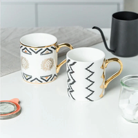 Tasse en porcelaine de luxe de Chaozhou, en porcelaine fine, écologique, de haute qualité, avec poignée ergonomique, logo personnalisé, faible MOQ, pour usage festif