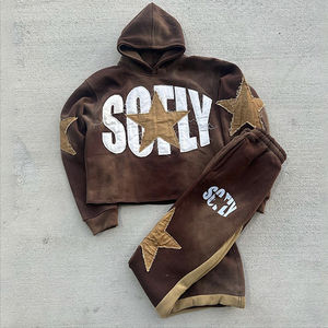 2025 Sudadera con capucha fabricante personalizado de alta calidad bordado personalizado chándal 600gsm Sudadera con capucha lavado ácido hombres chándales servicio OEM - Product Image 3