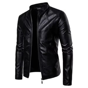 Veste en cuir décontractée pour homme, prix de gros, haute qualité, meilleur style, streetwear tendance, fermeture éclair, logo personnalisé - Product Image 4