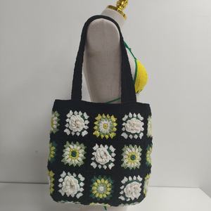 Women's Hand-Crocheted Shoulder <b>Bag</b> Forest Yarn <b>Knitted</b> Big Size <b>Bag</b> for Party Wedding Gift - Product Image 2