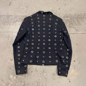 Fully Customized Logo Mens Denim Jacket | High End Pearl Vintage Patchwork Button <b>Printed</b> Fashion Jacket for Winter - Product Image 2