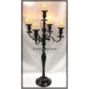 Vente chaude En Aluminium Coulé Noir Couleur Poudre Enduit 9 Bras Vintage Designer De Luxe Look Candélabre Pour La Maison Et Hôtel Décor - Product Image 2