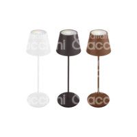 Lámpara de Mesa LED SMD JOSEPHINE Modelo 334186 Recargable Inalámbricamente con Atenuador Táctil de Aluminio, Luz Blanca Cálida y RGB, Impermeable IP54