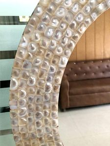 Handmade Modern Floral Pattern <b>Mirror</b> <b>Frame</b> with Mother of Pearl Inlay Wall Decor for Home and Office Use by ARTISAN AURA - Product Image 5