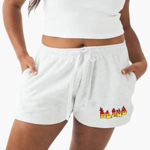 OEM personalizado 100% algodón señoras corto de peso pesado 350GSM transpirable de gran tamaño ropa casual de alta calidad de las mujeres cortas - Product Image 4