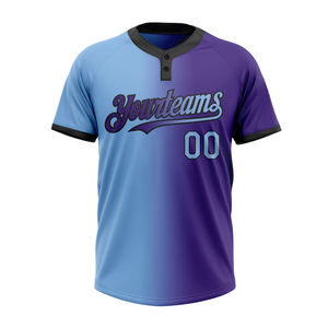 Vente en gros de maillots de baseball sur mesure, couleurs vierges personnalisées avec logo et col en V à séchage rapide pour adultes - Product Image 2