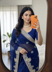 Nouvelle collection de sarees en soie riche et élégante avec broderie de designer, saree très vendu - Product Image 4