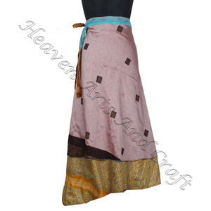 Nuevo Reversible Silk Magic 38 pulgadas Wrap Falda Halter Tube Reversible Vintage Silk Sarees Wrap Faldas Hippie Magic Sari Wraps - Product Image 3