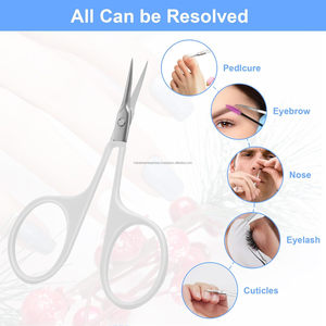 Ciseaux à cuticules russes de précision, manucure, sourcils, peau sèche, acier inoxydable, lame extra fine courbée, ciseaux à ongles, logo - Product Image 5