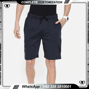 Shorts pour hommes personnalisés en gros, décontractés, pour l'entraînement, 100 % polyester, séchage rapide, respirants, avec cordon de serrage, logo personnalisé, couleur personnalisée - Product Image 3