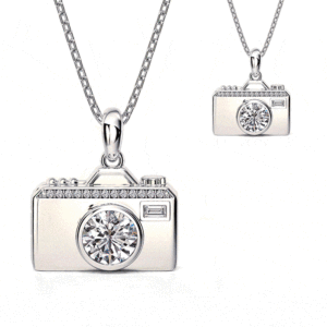 Jeulia Custom Photo <b>Locket</b> Necklace Unique Camera Design Alloy Bezel Setting Gift - Product Image 1