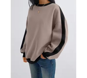 Pull-over surdimensionné à manches longues et col rond personnalisé pour femmes de haute qualité, mode streetwear décontractée - Product Image 2