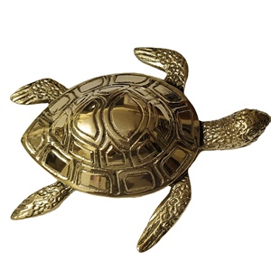 Tortoise Brass Decorative Metal Animal Sculpture Statue <b>Hand</b>-<b>Cast</b> Table Top Gift - Product Image 1
