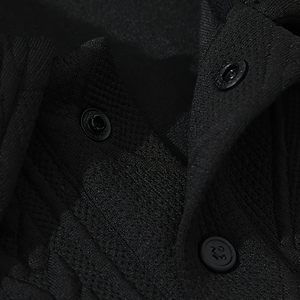 Chaqueta abotonada de solapa de Jacquard de manga larga negra informal para hombre fabricante de gran tamaño de otoño 3D de doble capa de Vietnam - Product Image 4