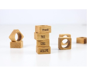 แหวนรองผ้าเช็ดปากไม้คุณภาพพรีเมียมสำหรับตกแต่งโต๊ะอาหาร - Product Image 1